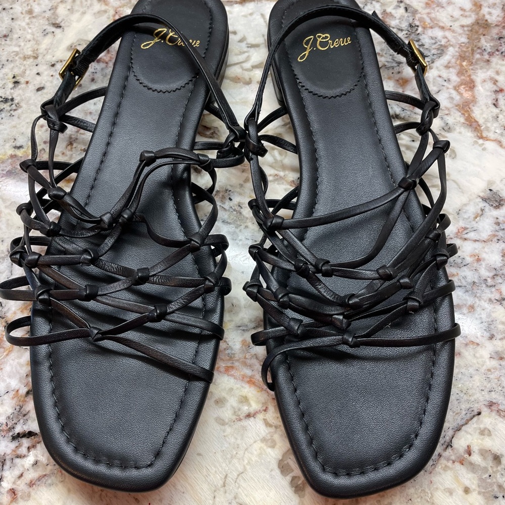 JCrew - Leather Knotted Sandal - Size 9 - Black - worn once